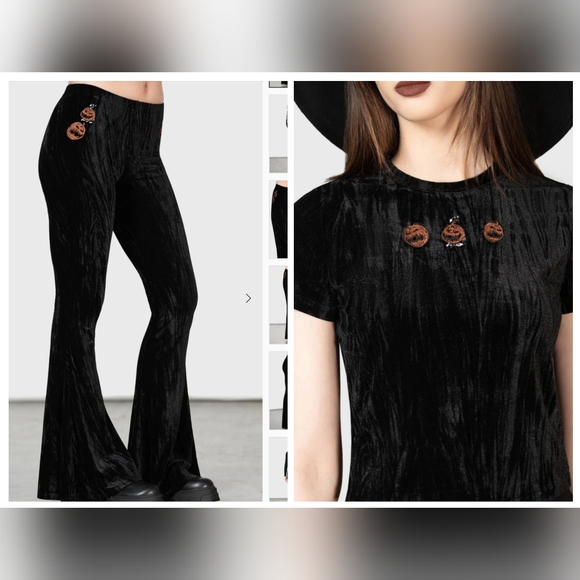 Killstar Pants - NWT collect your wits and prospectors harvest crop crushed velour t and flares